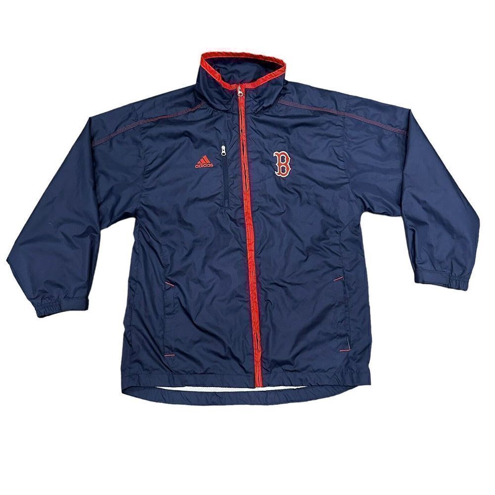 Adidas Boston Red Sox Jacket Youth‎ Medium Mock Neck Full Zip MLB Baseball Boys